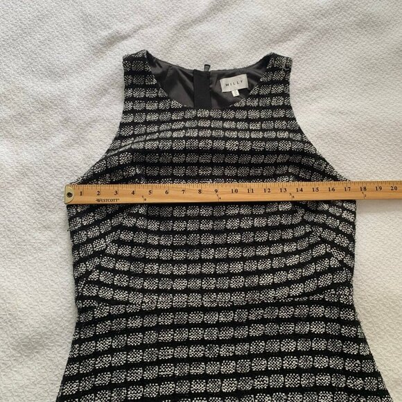 Milly textured metallic tweed shift sleeveless lined knee length dress - Picture 11 of 12